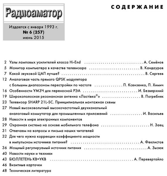 Радиоаматор №6 июнь 2015