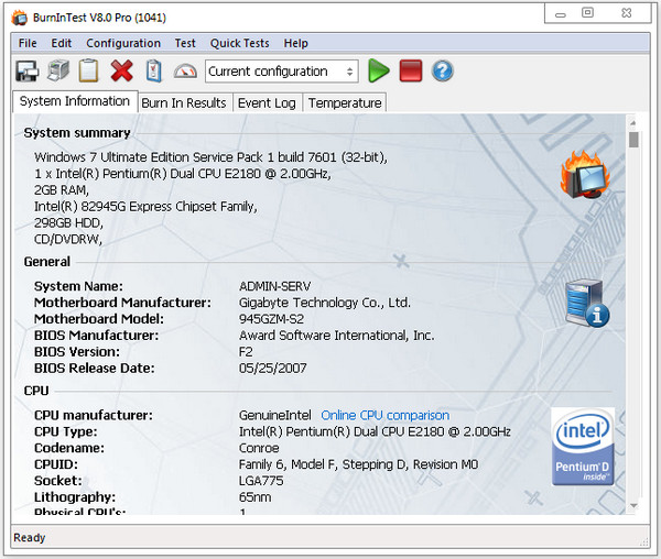 PassMark BurnInTest Professional