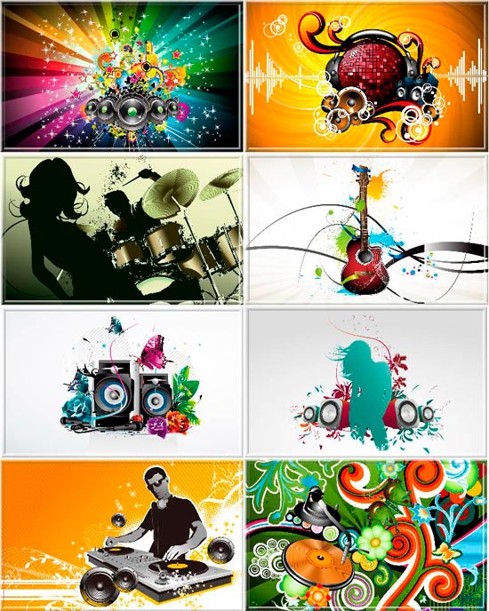 Colorful Vector Art Music Wallpapers