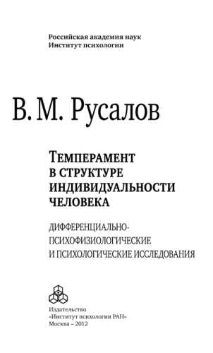 Темперамент в структуре индивидуальности человека