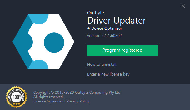Outbyte Driver Updater 2.1.1.60362