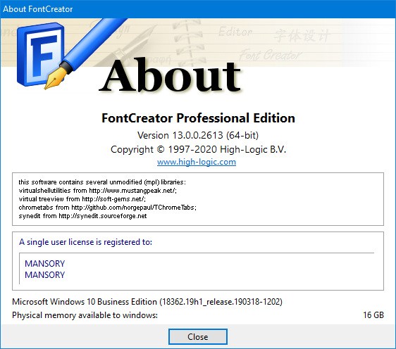 High-Logic FontCreator 13.0.0.2613