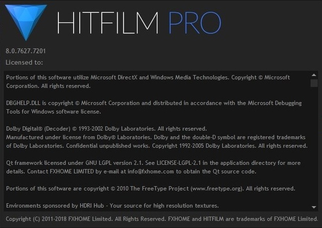 HitFilm Pro 8.0.7627.07201