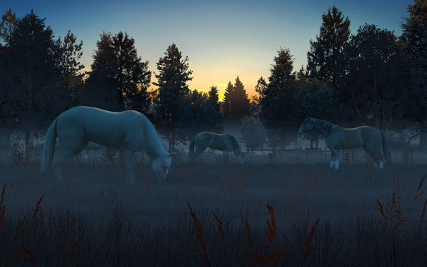 Fog Horses 3D Screensaver