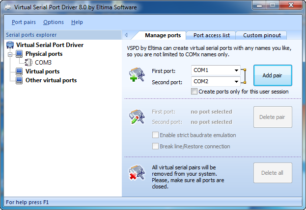 Virtual Serial Port Driver 8.0.428